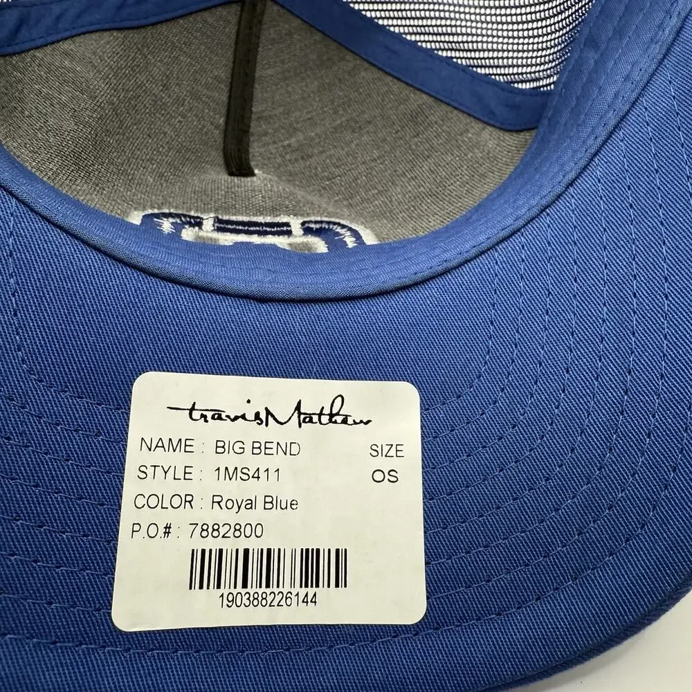 Travis Mathew‎ Big Bend Tour Hat Royal Blue OSFA Cotton Polyester Adjustable.